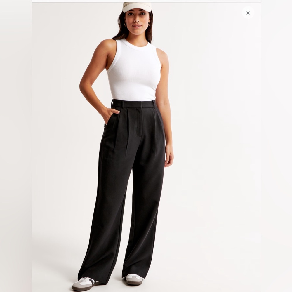 Abercrombie & Fitch The Sloane Tailored Black Wide Leg Pants